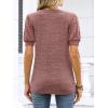 imageANRABESS Womens Tops Short Sleeve Sweaters Dressy Casual V Neck Summer Tunic Blouses Cute Work Shirts 2026 Trendy ClothesCoral