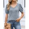 imageANRABESS Womens Tops Short Sleeve Sweaters Dressy Casual V Neck Summer Tunic Blouses Cute Work Shirts 2026 Trendy ClothesSky Blue