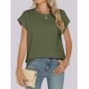 imageANRABESS Womens Tops Summer Cap Sleeve Basic Tee Shirts 2026 Trendy Loose Fit Casual Dressy Business Work Tshirts ClothesArmy Green