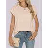imageANRABESS Womens Tops Summer Cap Sleeve Basic Tee Shirts 2026 Trendy Loose Fit Casual Dressy Business Work Tshirts ClothesBeige