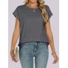 imageANRABESS Womens Tops Summer Cap Sleeve Basic Tee Shirts 2026 Trendy Loose Fit Casual Dressy Business Work Tshirts ClothesDark Grey