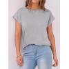 imageANRABESS Womens Tops Summer Cap Sleeve Basic Tee Shirts 2026 Trendy Loose Fit Casual Dressy Business Work Tshirts ClothesGrey