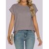 imageANRABESS Womens Tops Summer Cap Sleeve Basic Tee Shirts 2026 Trendy Loose Fit Casual Dressy Business Work Tshirts ClothesGreyish Brown
