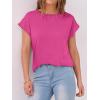 imageANRABESS Womens Tops Summer Cap Sleeve Basic Tee Shirts 2026 Trendy Loose Fit Casual Dressy Business Work Tshirts ClothesHot Pink