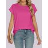 imageANRABESS Womens Tops Summer Cap Sleeve Basic Tee Shirts 2026 Trendy Loose Fit Casual Dressy Business Work Tshirts ClothesHot Pink