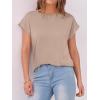 imageANRABESS Womens Tops Summer Cap Sleeve Basic Tee Shirts 2026 Trendy Loose Fit Casual Dressy Business Work Tshirts ClothesKhaki