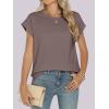 imageANRABESS Womens Tops Summer Cap Sleeve Basic Tee Shirts 2026 Trendy Loose Fit Casual Dressy Business Work Tshirts ClothesLight Brown