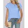 imageANRABESS Womens Tops Summer Cap Sleeve Basic Tee Shirts 2026 Trendy Loose Fit Casual Dressy Business Work Tshirts ClothesSky Blue