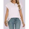 imageANRABESS Womens Tops Summer Cap Sleeve Basic Tee Shirts 2026 Trendy Loose Fit Casual Dressy Business Work Tshirts ClothesWhite