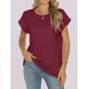 imageANRABESS Womens Tops Summer Cap Sleeve Basic Tee Shirts 2026 Trendy Loose Fit Casual Dressy Business Work Tshirts ClothesWine Red
