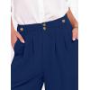 imageANRABESS Womens Wide Leg High Waisted Pants 2026 Summer Button Pleated Work Dress Pants Trousers Business Casual OutfitsNavy Blue