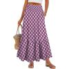 imageANRABESS Maxi Skirts for Women 2026 Summer Boho Long Flowy Floral Elastic High Waist Skirt Casual Travel Skirt with PocketsPurple Floral