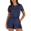 imageANRABESS Romper for Women Short Sleeve Summer Tshirt One Piece Jumpsuit Beach Vacation Travel Outfits 2026 Dressy ClothesNavy Blue