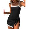 imageANRABESS Swimsuits for Women One Piece Swim Dress Tummy Control Bathing Suit Full Coverage Wrap Skirt Tie Knot 2026 SwimwearBlack White