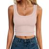 imageANRABESS Tank Tops for Women Scoop Neck Crop Sleeveless Top Summer Going Out Basic Tee Cute Ribbed Slim Shirts Clothes 2026Apricot
