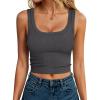 imageANRABESS Tank Tops for Women Scoop Neck Crop Sleeveless Top Summer Going Out Basic Tee Cute Ribbed Slim Shirts Clothes 2026Charcoal