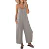 imageANRABESS Women Jumpsuits 2026 Casual Sleeveless Spaghetti Strap Boho Wide Leg Rompers Summer Outfits Beach Vacation ClothesSilver