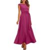 imageANRABESS Women One Off Shoulder Wedding Guest Formal Dress Sleeveless Flowy Spring Summer Cocktail Evening Maxi Dresses 2026Hot Pink
