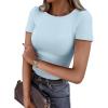 imageANRABESS Women Short Sleeve Crewneck Ribbed Knit Slim Fitted Shirts Summer Tops Basic Tee Casual 2026 Spring Outfits ClothesSky