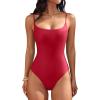 imageANRABESS Women Square Neck Spaghetti Straps Bodysuits Double Lined Sleeveless Backless Cami Body Suits Top 2026 TrendyRed