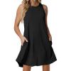 imageANRABESS Women Summer Dress Built in Bra 2026 Casual Sleeveless Beach Sundress Flowy Tank Mini Short Dresses with PocketsBlack
