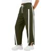 imageANRABESS Women Track Pants Casual Drawstring Waist Lightweight Baggy Contrast Color Workout Barrel Leg Pants with PocketsArmy Green