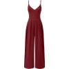imageANRABESS Women V Neck Spaghetti Strap Wide Leg Dressy Jumpsuits 2026 Summer Casual One Piece Jumper Romper Outfits amp PocketsBurgundy