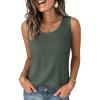 imageANRABESS Women Waffle Knit Tank Tops Sleeveless Scoop Neck Flowy Casual Tunic Shirts 2026 Summer Beach Vacation ClothesArmy Green