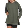 imageANRABESS Womens Oversized Sweatshirts Crewneck Long Sleeve Tunic Pullover Shirts Side Zipper Hoodies 2026 Spring ClothesArmy Green