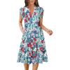 imageANRABESS Womens Summer Dress Ruffle Sleeve V Neck Midi Dresses Fashion Casual Fit Flowy Tiered Boho Beach Vacation SundressPink Yellow Navy Floral