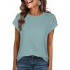 imageANRABESS Womens Tops Summer Cap Sleeve Basic Tee Shirts 2026 Trendy Loose Fit Casual Dressy Business Work Tshirts ClothesCadet Blue