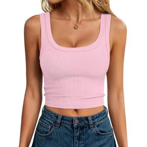 imageANRABESS Tank Tops for Women Scoop Neck Crop Sleeveless Top Summer Going Out Basic Tee Cute Ribbed Slim Shirts Clothes 2026Pink