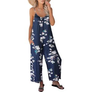 imageANRABESS Women Jumpsuits 2026 Casual Sleeveless Spaghetti Strap Boho Wide Leg Rompers Summer Outfits Beach Vacation ClothesBlue Floral