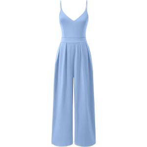 imageANRABESS Women V Neck Spaghetti Strap Wide Leg Dressy Jumpsuits 2026 Summer Casual One Piece Jumper Romper Outfits amp PocketsLight Blue