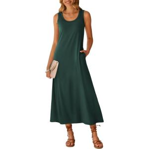 imageANRABESS Womens Maxi Dresses 2026 Summer Casual Scoop Neck Sleeveless Long Tank Dress Beach Sundress Travel Vacation ClothesDeep Green