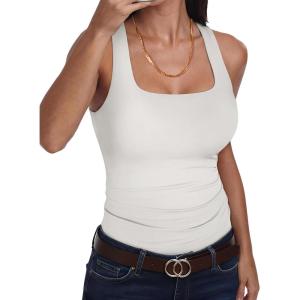 imageANRABESS Womens Square Neck Tank Top Sleeveless Double Lined Racerback Workout Athletic Summer Basic Tops 2026 Trendy ShirtsBeige
