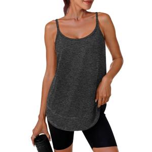 imageANRABESS Workout Tank Tops for Women Spaghetti Strap Camisole Shirts Summer 2026 Loose Fit Athletic Running Yoga Gym ClothesBlack
