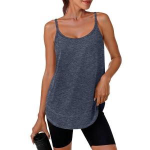 imageANRABESS Workout Tank Tops for Women Spaghetti Strap Camisole Shirts Summer 2026 Loose Fit Athletic Running Yoga Gym ClothesNavy Blue