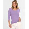 imageANRABESS 34 Sleeve Shirts for Women V Neck Ribbed Knit Slim Fitted Tops Basic Tshirt 2026 Summer Casual Tees Trendy OutfitsLight Purple