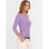 imageANRABESS 34 Sleeve Shirts for Women V Neck Ribbed Knit Slim Fitted Tops Basic Tshirt 2026 Summer Casual Tees Trendy OutfitsLight Purple