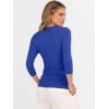 imageANRABESS 34 Sleeve Shirts for Women V Neck Ribbed Knit Slim Fitted Tops Basic Tshirt 2026 Summer Casual Tees Trendy OutfitsRoyal Blue