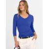imageANRABESS 34 Sleeve Shirts for Women V Neck Ribbed Knit Slim Fitted Tops Basic Tshirt 2026 Summer Casual Tees Trendy OutfitsRoyal Blue