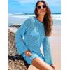imageANRABESS Women Swimsuit Crochet Swim Cover Up 2026 Summer Bathing Suit Swimwear Mesh Knit Beach Dress Vacation OutfitsBlue