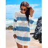 imageANRABESS Women Swimsuit Crochet Swim Cover Up 2026 Summer Bathing Suit Swimwear Mesh Knit Beach Dress Vacation OutfitsBluewhite