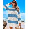imageANRABESS Women Swimsuit Crochet Swim Cover Up 2026 Summer Bathing Suit Swimwear Mesh Knit Beach Dress Vacation OutfitsBluewhite