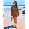imageANRABESS Women Swimsuit Crochet Swim Cover Up 2026 Summer Bathing Suit Swimwear Mesh Knit Beach Dress Vacation OutfitsBrown
