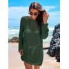 imageANRABESS Women Swimsuit Crochet Swim Cover Up 2026 Summer Bathing Suit Swimwear Mesh Knit Beach Dress Vacation OutfitsDeep Green