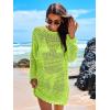 imageANRABESS Women Swimsuit Crochet Swim Cover Up 2026 Summer Bathing Suit Swimwear Mesh Knit Beach Dress Vacation OutfitsGreen