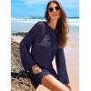 imageANRABESS Women Swimsuit Crochet Swim Cover Up 2026 Summer Bathing Suit Swimwear Mesh Knit Beach Dress Vacation OutfitsNavy Blue