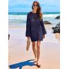 imageANRABESS Women Swimsuit Crochet Swim Cover Up 2026 Summer Bathing Suit Swimwear Mesh Knit Beach Dress Vacation OutfitsNavy Blue